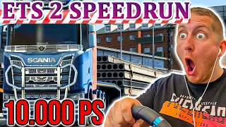 ETS 2 Speedrun: SCANIA LKW mit 10.000 PS und 51 Tonnen Ladung nach Rumänien - LKW Rennen Simulator