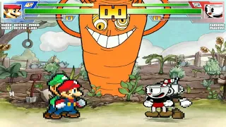 Super Mario & Super Luigi VS Cuphead & Mugman | MUGEN Simul Battle