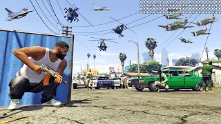 حي جروف ستريت الخطير ضد 100 نجمة في لعبة جي تي أي 5 | GTA V Grove Street vs 100 Stars