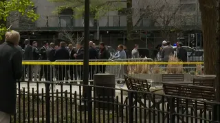 Man sets himself on fire outside courthouse where Trump is on trial