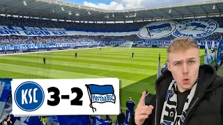 KARLSRUHER SC vs HERTHA BSC 3:2 Stadion Vlog🔵⚪️ Pyro und Choreo! HAHOHE Hertha und der KSC!