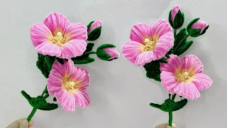 How to Make Beautiful flower with Pipe Cleaner - Pipe Cleaner Confederate Rose - DIY Chenille Wire