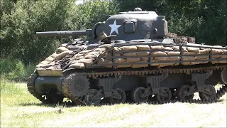 Sherman M4A3 Tanks in  reenactment at The Overlord Show 2024