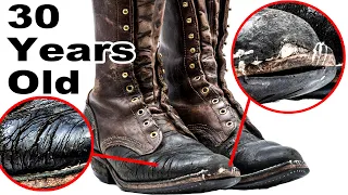 30 Year OLD CRACKED and WORN Work Boots | Nicks Rebuild ASMR