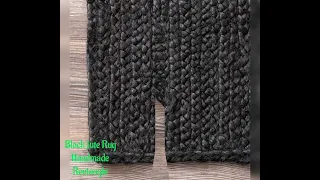 Black Jute Runner rug ||Indian Handmade Jute Rug||Braided Carpet||Rag Rug ||Yoga Mat||Various Sizes
