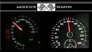 Audi A5 8T 3.2 FSI VS. VW Golf 6 GTI - Acceleration 0-100km/h