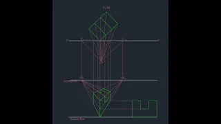 Two Point Perspective Projection in Auto CAD