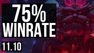 ORNN vs URGOT (TOP) | 75% winrate, 5/0/4 | NA Diamond | v11.10