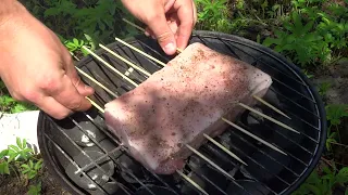 Smoked Pork Belly Using Grill and Applewood Chips