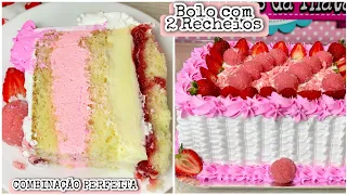 COMBINAÇÃO PERFEITA DESSES DOIS RECHEIOS - BOLO DE ANIVERSÁRIO PARA ATÉ 30 PESSOAS