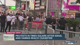 Fights break out in Times Square between pro-Israel and pro-Palestine protesters hours after peace d