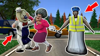 Granny traffic cop vs Scary Teacher vs Ice Scream - funny horror animation parody (p.240)