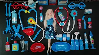 14:55 Minutes Satisfying with Unboxing Blue and Red Doctor Medical Tools Playset with Barbie Doll