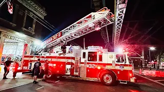 **BRAND NEW SEAGRAVE FDNY LADDER 32** CONDUCTING LADDER CHECK OUTSIDE QUARTERS ON WHITE PLAINS ROAD.