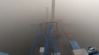 Iron Shark in Dense Fog POV Galveston Pleasure Pier