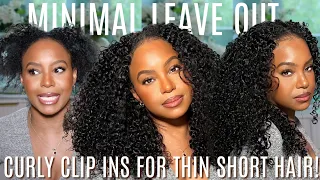 BEST CURLY CLIP INS FOR THIN FINE HAIR + NO EDGES OUT QUICK WEAVE METHOD FOR BEGINNERS | CURLSQUEEN