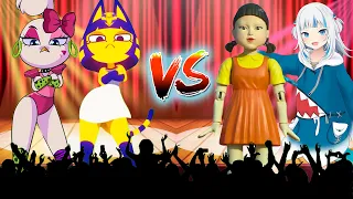 DANCE WHEEL - Ankha VS Squid Game VS Cute Roxy VS Gawr Gura