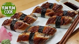 Unagi Sushi Nigiri | Roasted Eel Sushi 장어롤 양념된 장어를 스시밥과 함께 만들기#아이들 간식으로 먹는 건강식 김밥 스시롤 #우나기롤