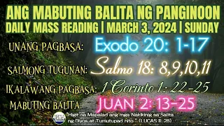 FSMJ | MARCH 3, 2024 | DAILY MASS READING | ANG MABUTING BALITA NG PANGINOON | ANG SALITA NG DIYOS