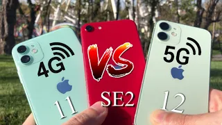 iPhone 12 mini vs iPhone SE 2020 Speed Test vs iPhone 11 on same 4G network