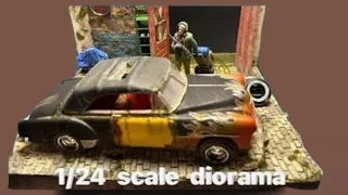 Abandoned 1951 Chevy Garage Diorama - 1/24 scale #postapocalyptic #master box