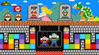 Peach R.I.P Mario and Luigi vs. Numberblocks Slither in Maze Mayhem | Game Animation