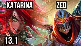 KATA vs ZED (MID) | 12/0/5, Quadra, Legendary, 700+ games | EUW Grandmaster | 13.1