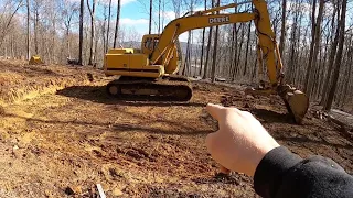 Clearing Land for Building Pad with John Deere Excavator - What a view!