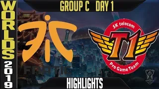 FNC vs SKT Highlights Game 1 | Worlds 2019 Group C Day 1 | Fnatic vs SK Telecom T1