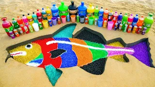 How to make Rainbow Cod Fish with Orbeez Colorful, Big Coca-Cola vs Mentos & Popular Sodas