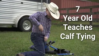 How to Tie a Calf in Tie-down Roping (calf roping for Kids)