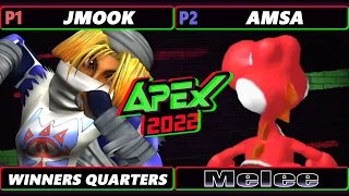 Apex 2022 Winners Quarters - Jmook (Sheik) Vs. aMSa (Yoshi) SSBM Melee Tournament