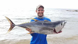 Captura de Tuna Aleta Amarilla de 30 lb con pescador artesanal