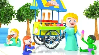 PRINCESS ICE CREAM PARLOR ❤ SUPERHERO PLAY DOH CARTOONS FOR KIDS