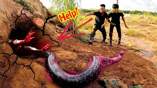 The Girl Got Attacked By Giant Snakes in Black Hole