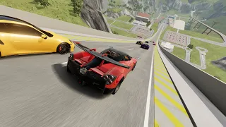 Supercar High Speed Group Jump and crashes - BeamNG Drive #beamngcrashes