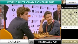 3 PAWNS VS BISHOP ENDGAME!!! CARLSEN VS MOROZEVICH | WORLD BLITZ CHAMPIONSHIP 2016