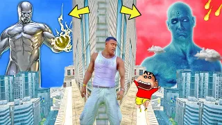 Silver Surfer VS Dr Manhattan | Franklin and Shinchan Pinchan HIDE AND KILL Squid Game Doll In GTA 5