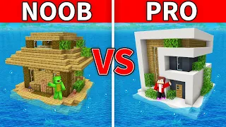 Mikey and JJ - NOOB vs PRO : Water House Build Challenge in Minecraft (Maizen)