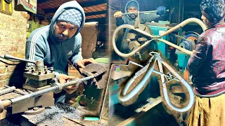 Wonderful process of making catcher picking up sick cow and mobile tubewell waterpump frame on Lathe