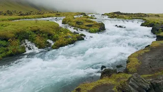 2-Hour Blue Water Cascades in Iceland | ASMR | White Noise