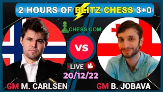 GM Magnus Carlsen vs GM Baadur Jobava | BLITZ CHESS 3+0 | Chess.Com | 20/12/22