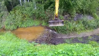 Destruction of a cascade of beaver dams