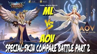 Mobile Legends VS Arena of Valor Kemiripan Skin   SKIN BATTLE side by side 2019 Part 2 ( ML VS AOV )