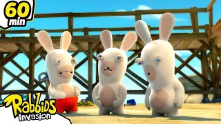 The Rabbids invade the beach |RABBIDS INVASION | 1H New compilation | Cartoon for Kids