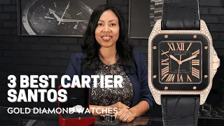 3 Best Cartier Santos Gold Diamond Watches | SwissWatchExpo