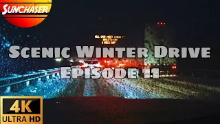 Conquering the I70 East 👑 Ep 11 - 4K | Virtual Night Drive in Snow🗻