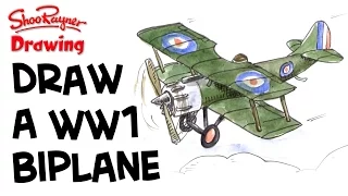 How to Draw a WWI Biplane - Sopwith Camel Pup