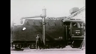 Dampflok BR03 beim betrieblichen Wenden mit Auffüllen der Betriebsstoffe - Film der 1930er Jahren