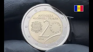 2 Euro Andorra 2014 # rare coin # commemorative coin # 20 years in the Council of Europe